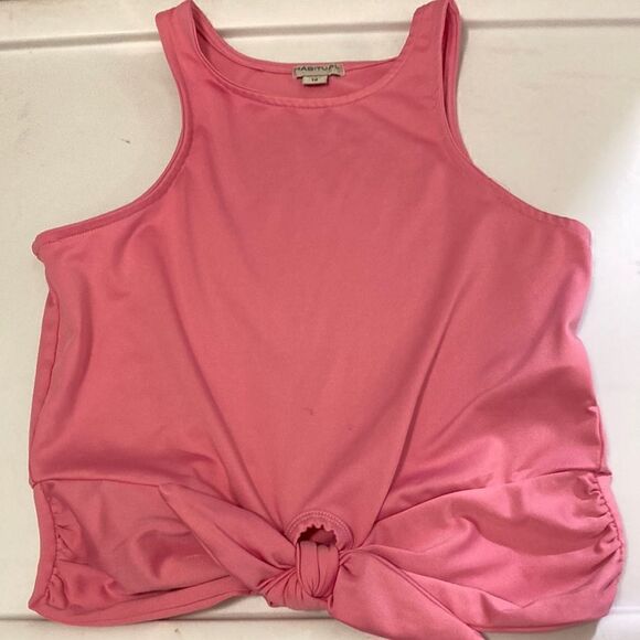 Habitual Girls Tie Front Tank Top in Pink. Size 12. - Picture 1 of 5